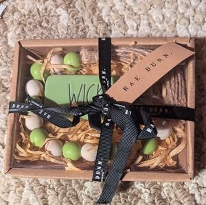 Rae Dunn  Beaded Decor in Green and Cream, Wicked